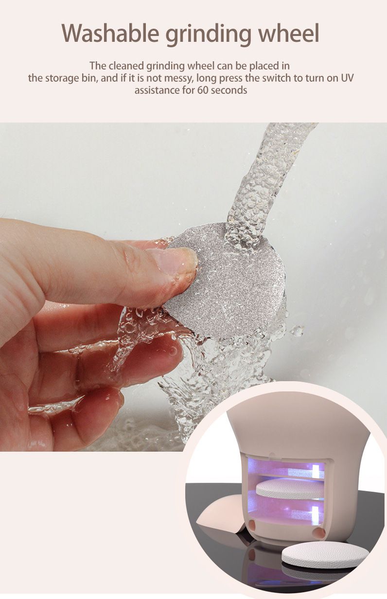 Moedor de pés elétrico, removedor de mini pedicure inteligente, máquina de pedicure recarregável para uso doméstico_voghion.com