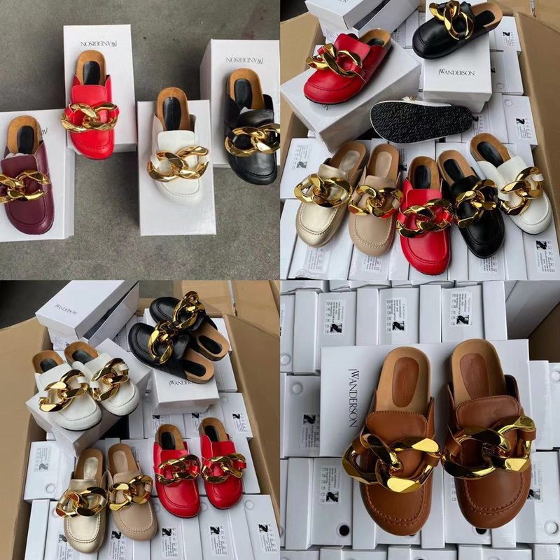 Ženski čevlji, novi Baotou, udobni ženski copati z mehkim podplatom in zlato verižico_voghion.com