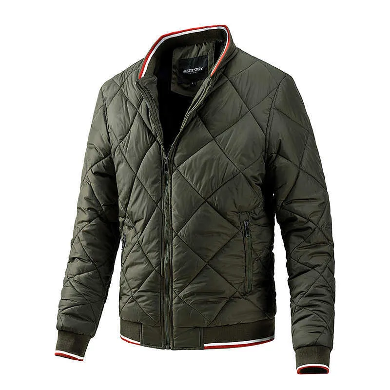 Vestes pour hommes mode hiver automne Parkas coupe-vent épais chaud veste à carreaux manteau couleur unie en plein air T221017_voghion.com