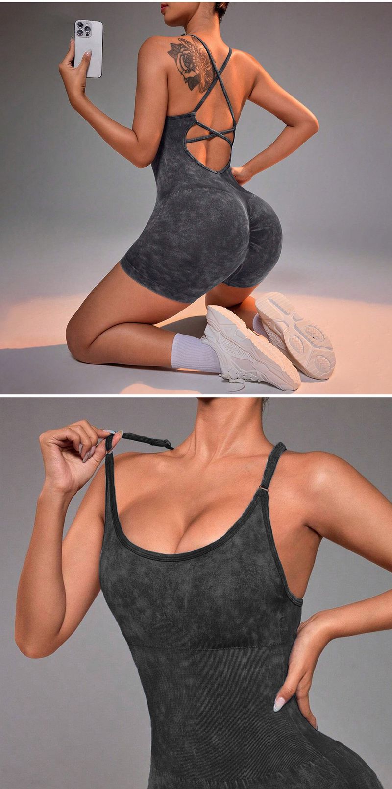 Damenbekleidung Nahtloser einteiliger Yoga-Anzug Schöner Rücken Einteiliger Pfirsichhüft-Sport-Elastischer hoher Taillen-Hüftlifting-Fitness-Kleidung für Frauen_voghion.com