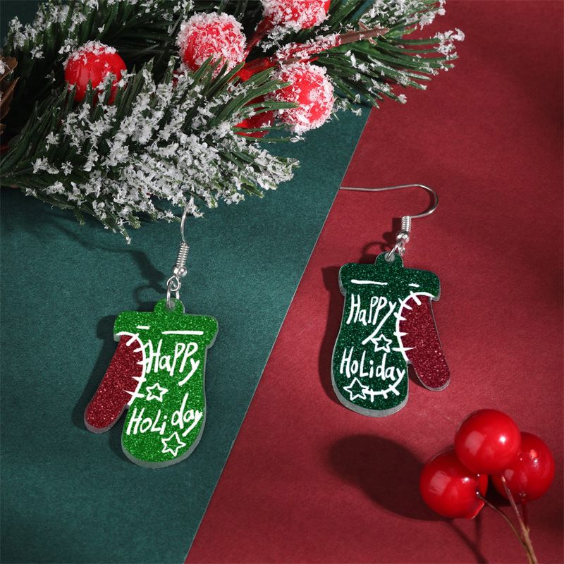 Nuovi orecchini a forma di calza di Natale personalizzati in acrilico ecologico completamente gestiti_voghion.com