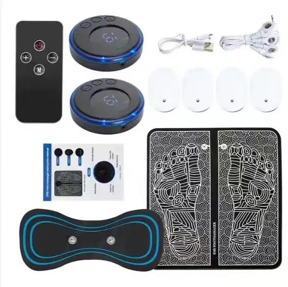 Almofada de massagem multifuncional para os pés, massageador para terapia dos pés, microcorrente de pulso, massageador de pontos de acupuntura de baixa frequência_voghion.com