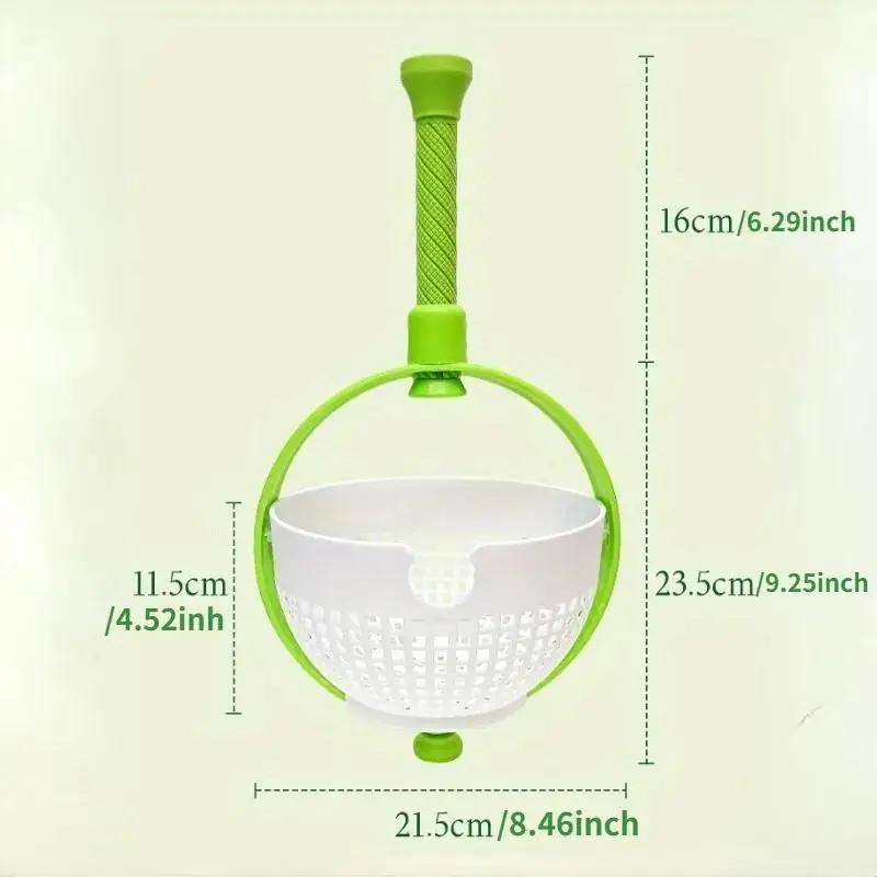 Rotating Drainage Basket Vegetable And Fruit Cleaning Basket Dehydration And Water Throwing Household Rotating Drainage Basket_voghion.com