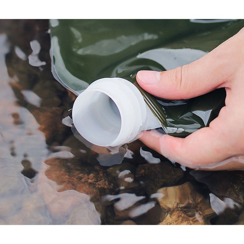 7.5L Foldable Storage Outdoor Large Capacity Plastic Bucket with Valve Camping Supplies Portable Handheld Water Bag_voghion.com