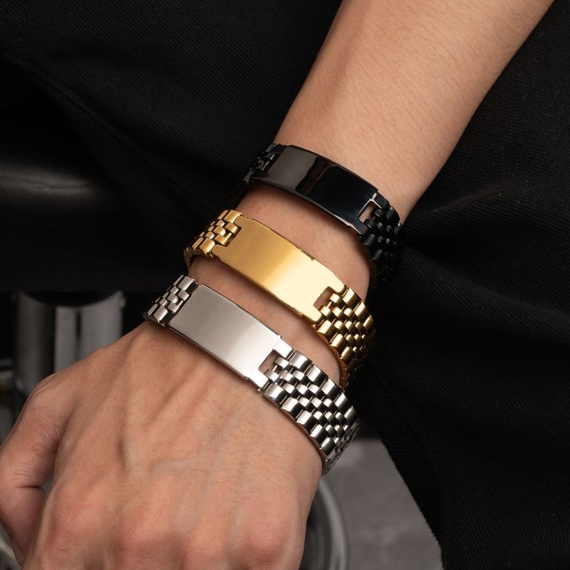 Cinturino per orologio da uomo di lusso, liscio, curvo, di alta qualità, con incisione in oro, resistente allo sbiadimento, stile hip-hop._voghion.com
