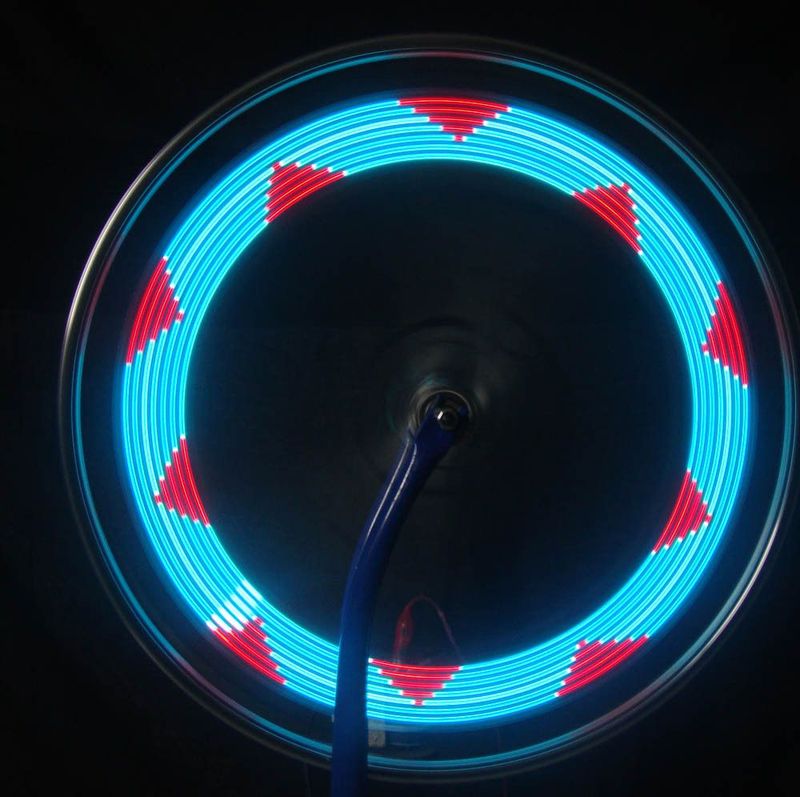 Mountainbike-Speichen-LED-Feuerrad, mehrfarbiges Muster, doppelseitiger Stahldraht, Vibrationssensor, Doppelsensor, Farblicht_voghion.com