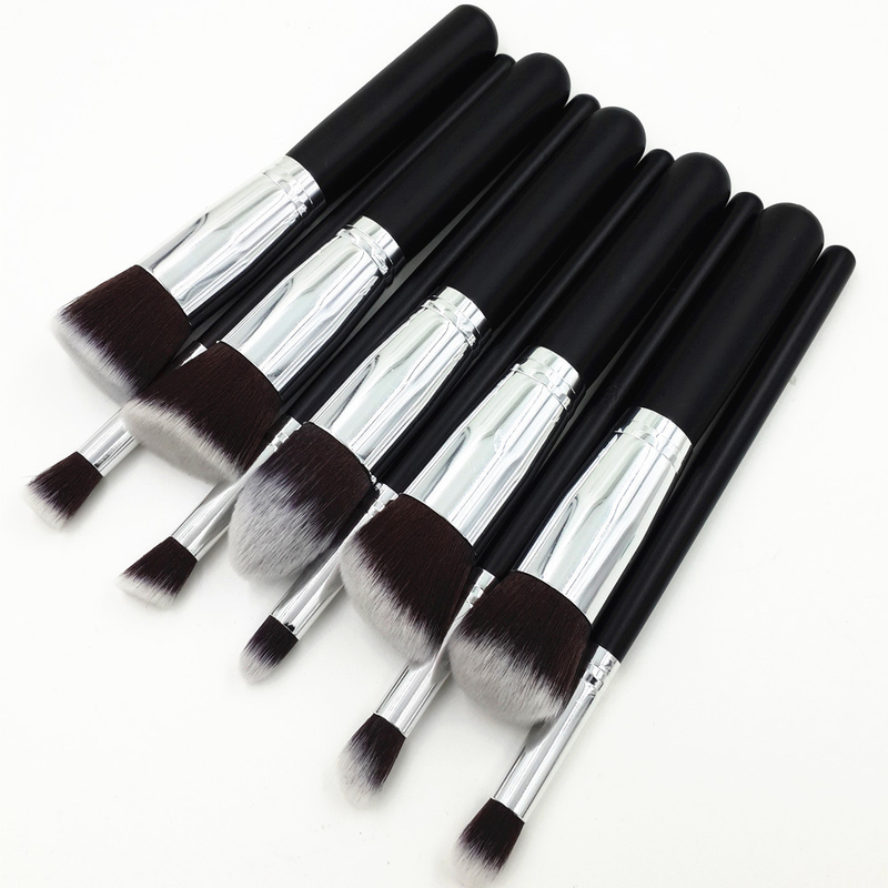 8-teiliges Make-up-Pinsel-Set, schwarzer Griff, goldene Röhre, silberne Röhre, schwarzer Griff, Set, heißer Verkauf in Europa und Amerika, 6 Farben, hergestellt von GUJHUI_voghion.com