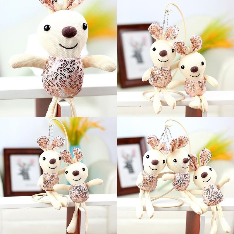 Peluche con paillettes adorabile coniglietto giocattolo carino bambola coniglio per borse abbigliamento e accessori_voghion.com
