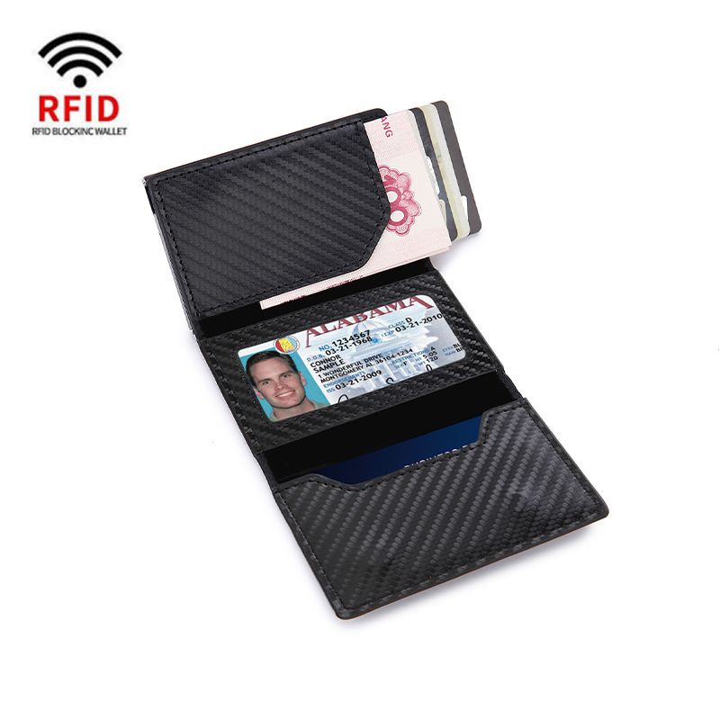 Portapassaporti e portafogli Portafoglio AirTag in fibra di carbonio Porta carte magnetico Portafoglio da uomo RFID Multi slot per carte Portafoglio da uomo_voghion.com