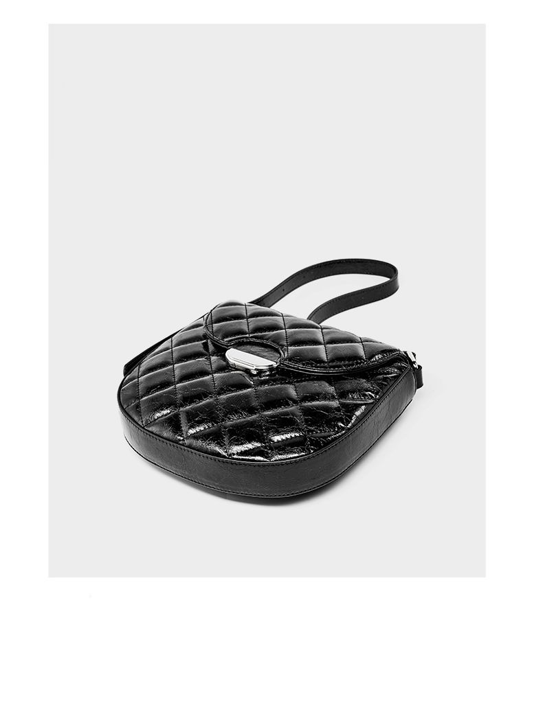 Borsa a tracolla trapuntata di lusso per donna - Borsa a tracolla in vera pelle, piccola borsa hobo a forma di naso con tracolla a catena_voghion.com