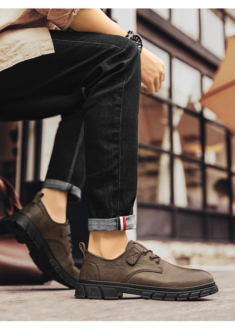 Herrenschuhe Lederschuhe Freizeitschuhe Herrenschuhe Retro Arbeitsschuhe Klettschuhe_voghion.com