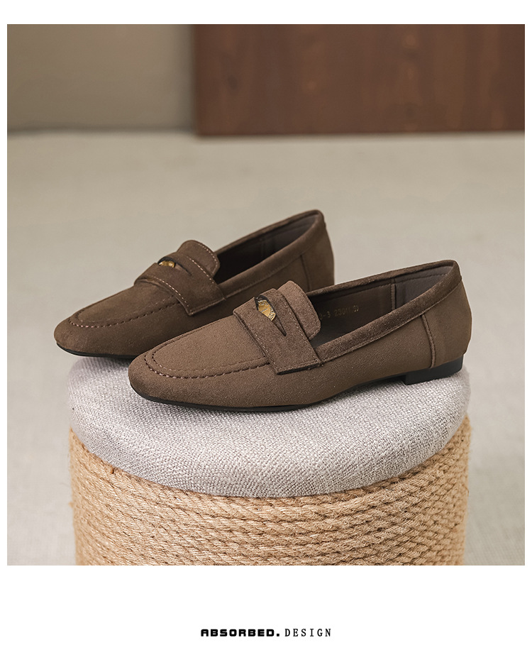 Damen-Flats, münzenschwarze Mary-Jane-Schuhe, Loafer mit dicken Sohlen, kleine Lederschuhe im britischen Stil, einzelne Schuhe_voghion.com