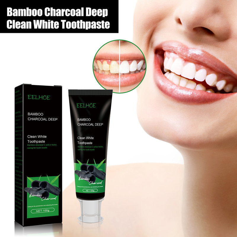 Carbón de bambú Blanqueamiento profundo Limpieza Manchas, Olor bucal, Abrillantador, Blanqueamiento y Cuidado Dental Toot nuevo mejor_voghion.com