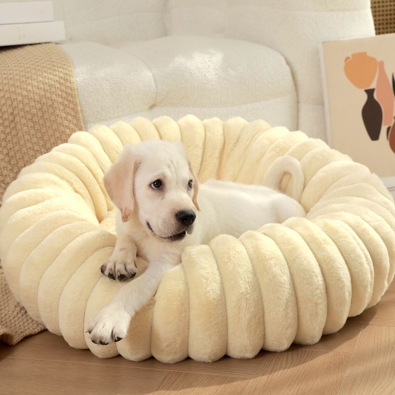 Nuovo letto per cani invernale caldo e resistente con pelo lungo e rotondo, in pelliccia di coniglio dritta e pesante_voghion.com