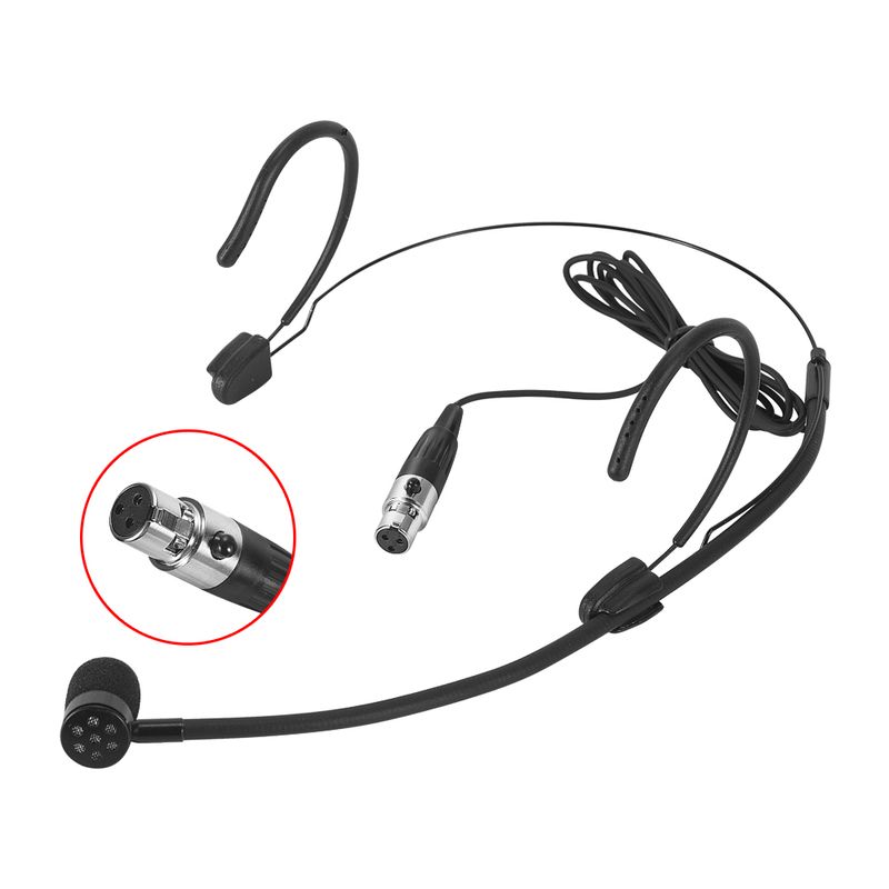 iiiMymic Pro-Konzert-Headset-Mikrofon mit 3-poligem Mini-XLR-TA3F-Anschluss, Schwarz, für kabellosen AKG Samson Body-Pack-Sender_voghion.com