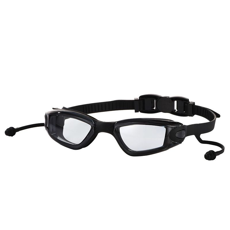 Swimming For Men Women, Waterproof And Anti-Fog, New Large Frame Transparent With Earplugs, Professional_voghion.com