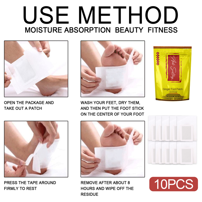 Ginger Beautiful Tongluo Foot Patch Sleep Health Nourishing Meridian Activating and Anti swelling Foot Care Patch_voghion.com