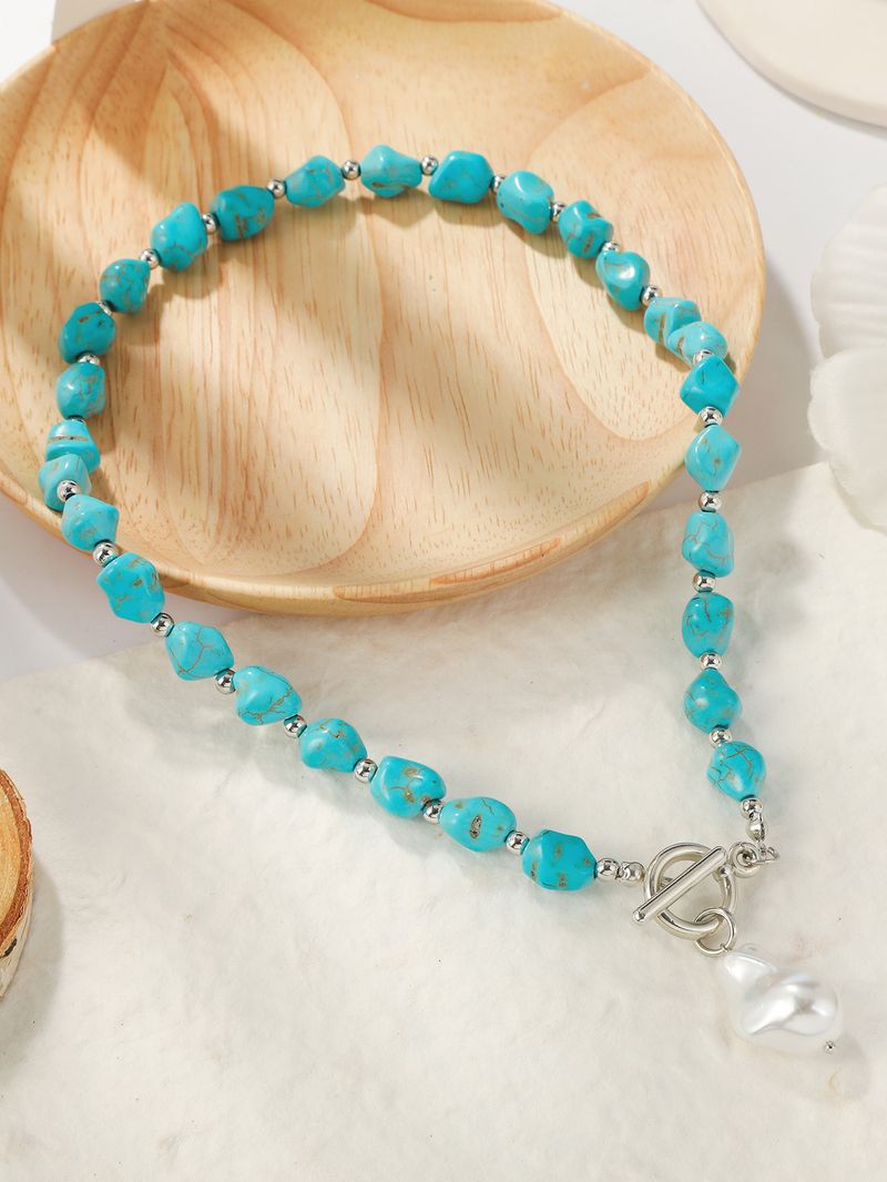 Bohemian Ethnic Wind Turquoise Necklace Female_voghion.com