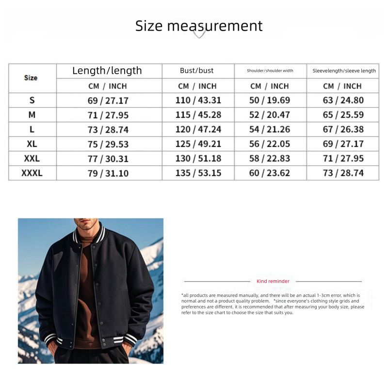 Autumn Winter American Style Stand Collar Baseball Jacket With Fleece Lined Pants Loose Fit Men's Sports Suit_voghion.com