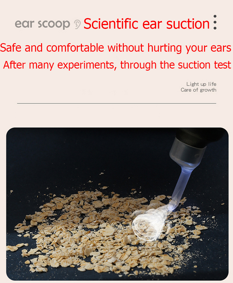 Bärbar LED-öronrengöringssked Laddning Barn Vuxen Ljusande Elektrisk örongrävande artefakt öronvax_voghion.com