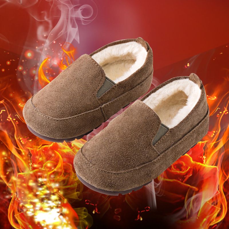 Schwein Prinzessin Fleece-gefüttert für Mädchen Kleinkind Halbschuhe warm pelzigen britischen Stil kleine Kinder Baumwolle Schuhe Baby_voghion.com