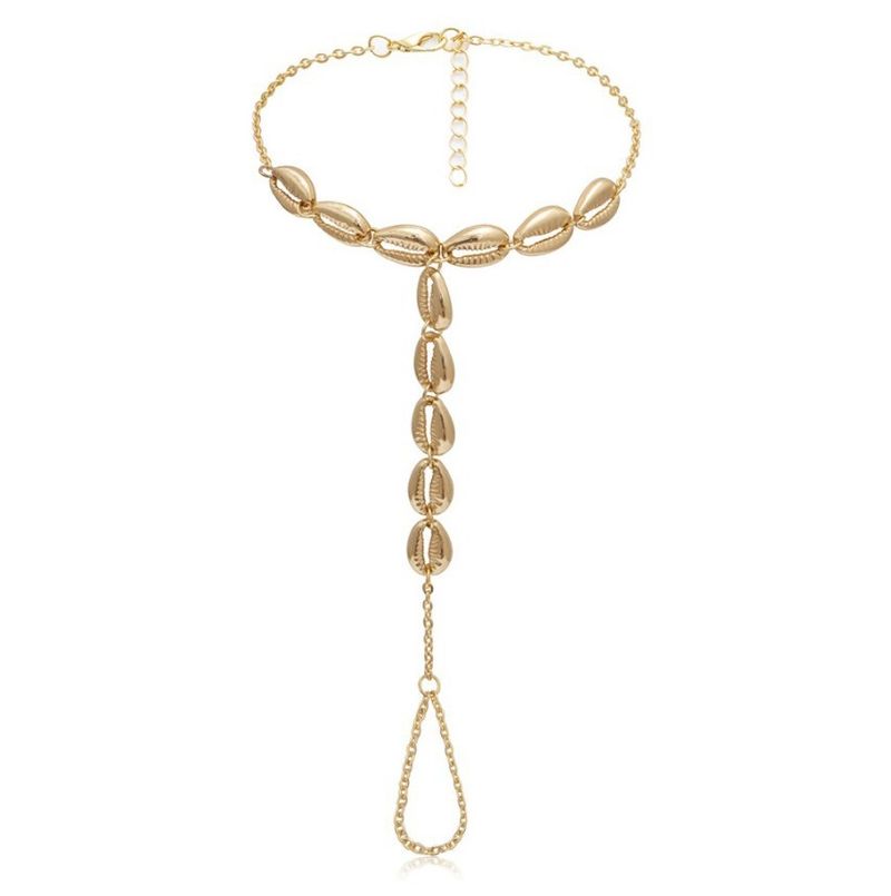 Cavigliera estiva alla moda, nuova, in lega, con conchiglia, da spiaggia, gioiello per i piedi unico e versatile._voghion.com