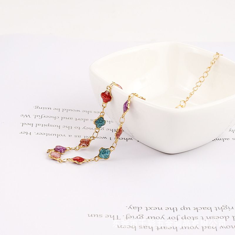 Cavigliera estiva alla moda, colorata, con catena e campanella in oro, resistente allo sbiadimento, in acciaio al titanio, per spiaggia e piede_voghion.com