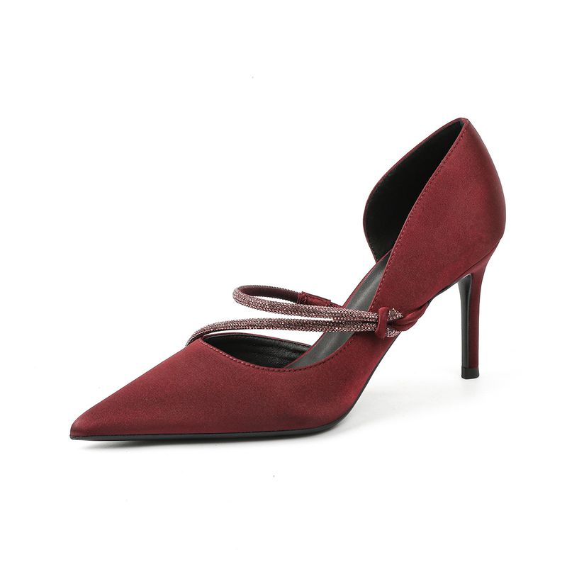 Elegante lila High Heels für Damen im Frühling und Sommer mit Strasssteinen, seitlichem Ausschnitt, spitzer Zehenpartie und High-End-Feeling_voghion.com