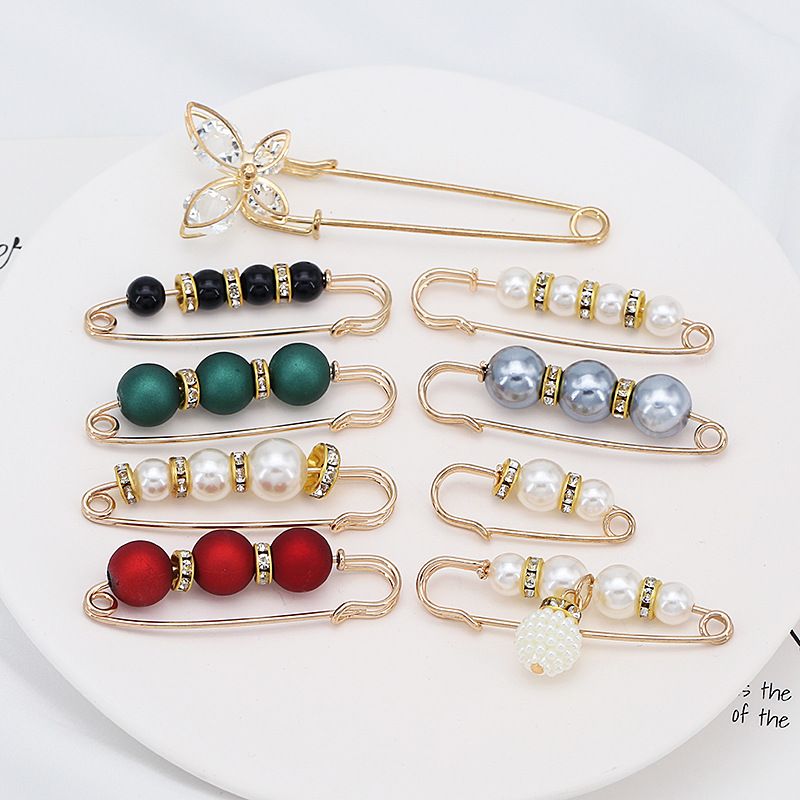 Pants tool, waist collection pin, anti glare high-end brooch, decorative pearl brooch buckle_voghion.com
