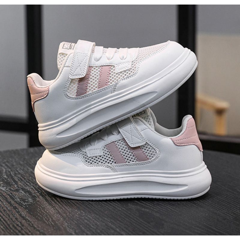 Boys Little White Shoes Girls White Sneakers Children's Board Shoes Kindergarten Primary School Children Running Shoes Mesh Breathable_voghion.com