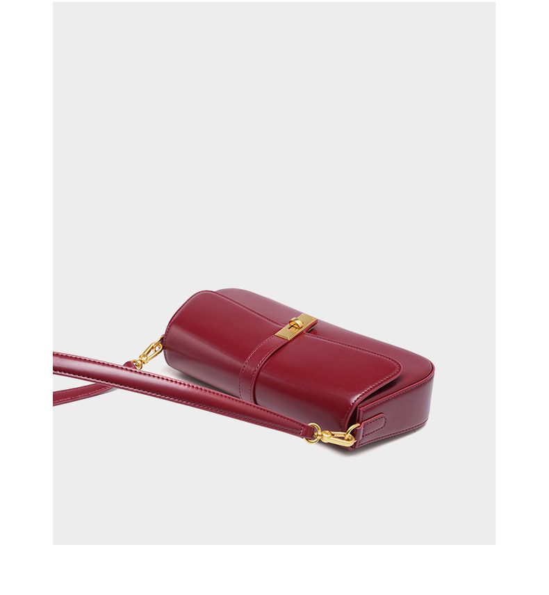 Sac baguette en cuir de vachette de haute qualité, au toucher haut de gamme, pour femme_voghion.com
