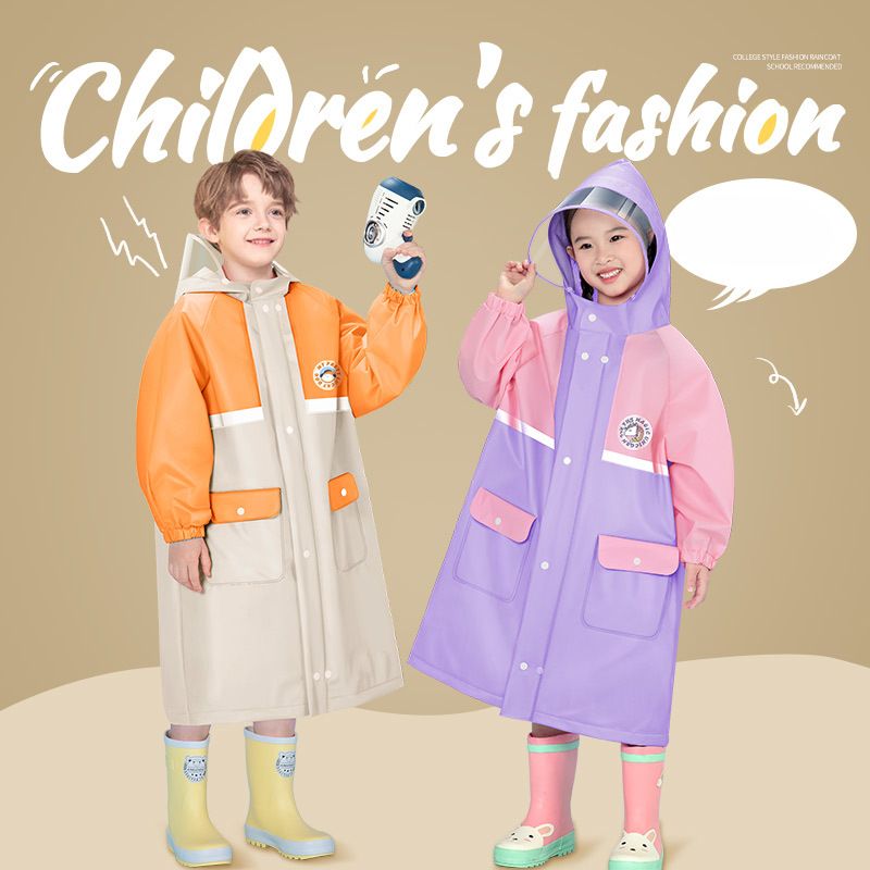 Children's Raincoat - School Style Waterproof Rain Poncho With Backpack Slot For Toddlers And Big Kids Rain Coat Rain P_voghion.com