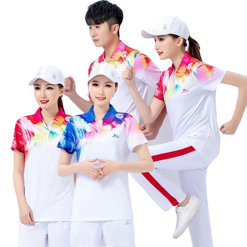 Jiamusi Square Dance Sports Suit Short Sleeve Set Summer Hiking Team Uniform Fitness Exercise Gymnastics_voghion.com
