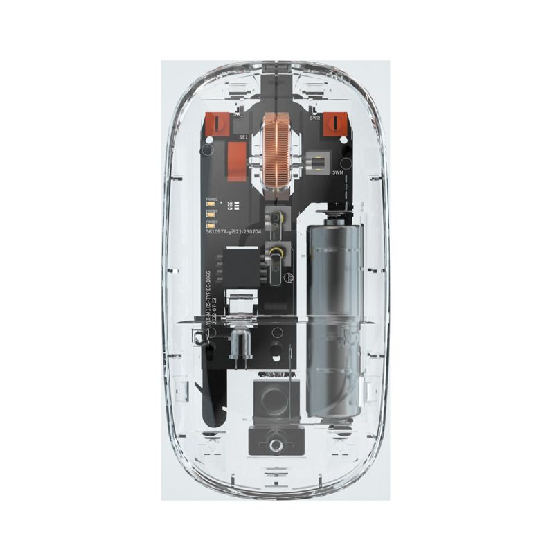 Transparante knop stille draadloze muis - Bluetooth met drie modi, compatibel met telefoons en tablets_voghion.com