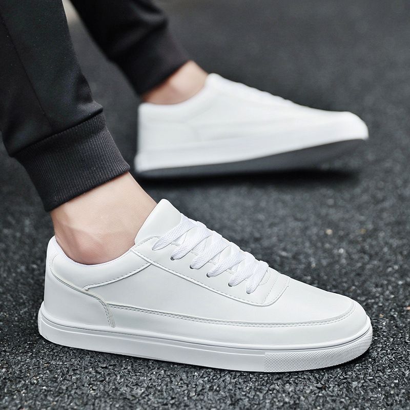 Ongeëvenaarde kwaliteit lente zomer nieuwe student kleine witte vrijetijds sport leren heren hardloop- en toerisme skateboard schoenen voor studenten_voghion.com