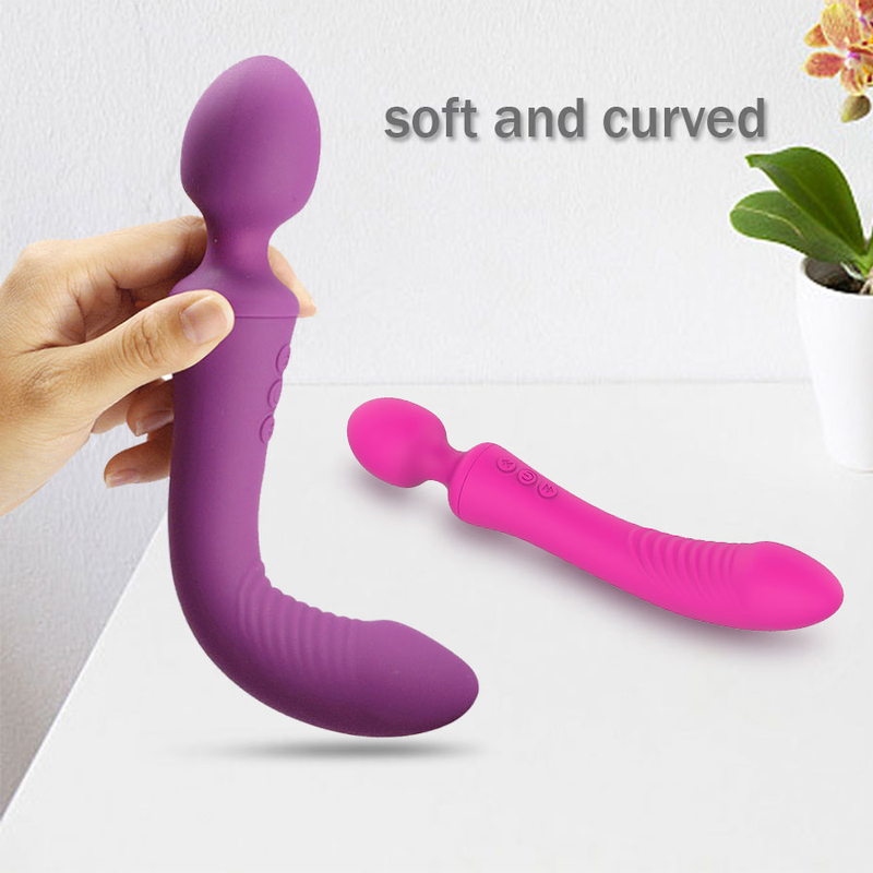 Leistungsstarker Dual-Vibratorstab, magischer G-Punkt-Massage-Analplug, Spielzeug für Erwachsene. Klitoris stimuliert weichen weiblichen Masturbator_voghion.com