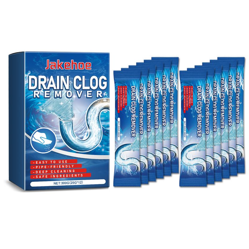 Jakehoe Drain Pipe Blockage Remover Powder (12pcs) Kitchen Grease Toilet Cleaner Drain Blockage Dissolving And Unclogging Agent_voghion.com
