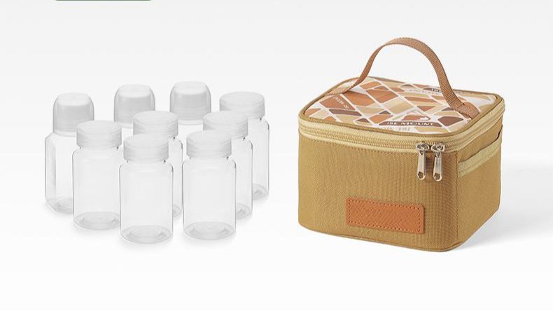 Outdoor Bottle Set Camping BBQ Condiment Pack Layered Storage Bag Portable Picnic Combination Seasoning Dispensing Jar_voghion.com