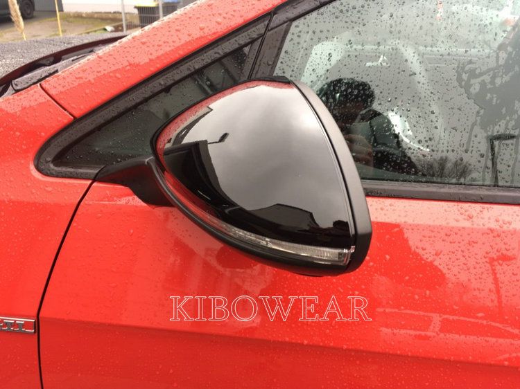 Schwarze Seitenspiegelabdeckung für VW Golf 7 MK7 7,5 GTD R GTI GTE VII Kappe E-Golf Sportsvan 2013 2014 2015 2016 2017 2018 2019_voghion.com