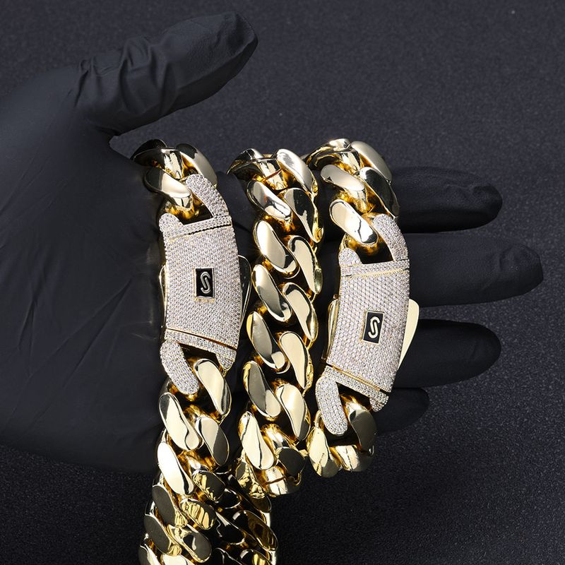 Men's Jewelry Micro Inlaid Zircon Cuban Chain Men's Necklace High End Jewelry Personality Trend Accessories_voghion.com