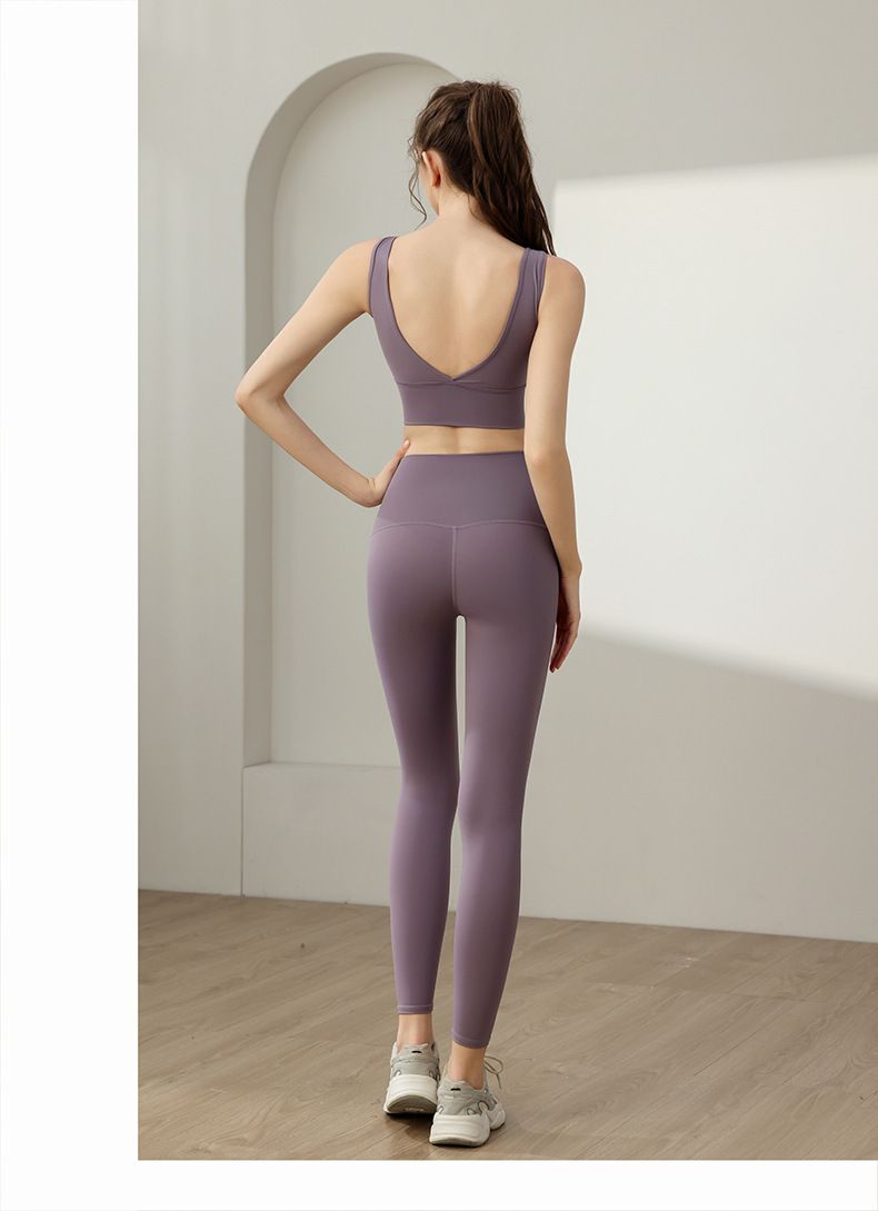 High Elastic With Seamless Back Design, One-Piece High-Intensity Vest, High-Waist Tummy Control Yoga Pants, Fitness_voghion.com