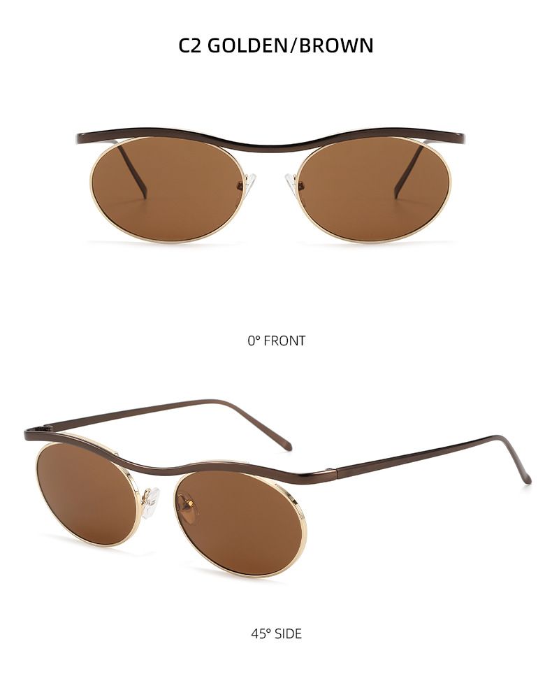 New Personality Round Frameless Owl Sunglasses 2025 Trendy Retro Sunglasses T1401_voghion.com