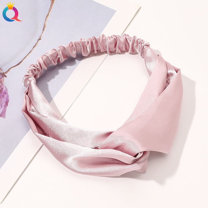 Satin Hairband - Crisscross Headband For Women, Elegant Boho Hair Accessory (Solid Color, Adjustable, 2.5cm Width)_voghion.com