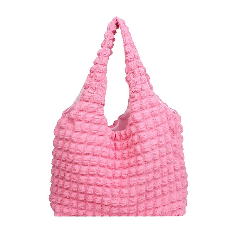 Korean Style Bubble For Women 2022 Autumn Pleated Soft Girly Single Shoulder Fashion Versatile Casual Bucket Bag_voghion.com
