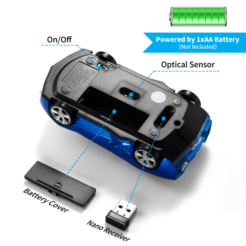 Mouse modello auto sportiva wireless M2233 con regalo creativo_voghion.com