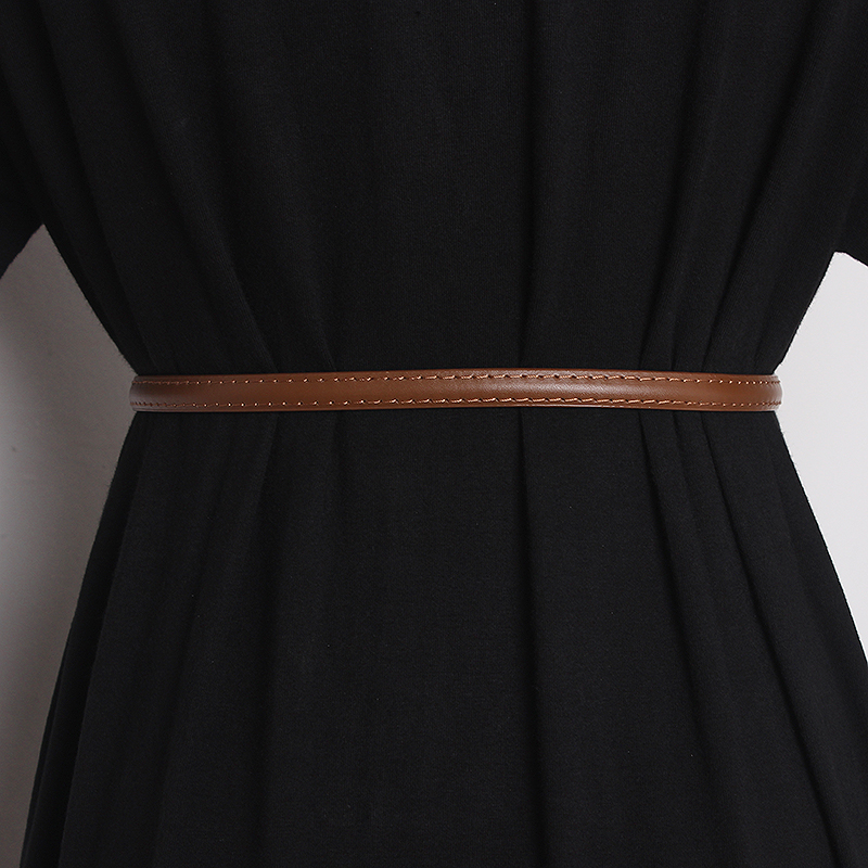 Ceinture fine en cuir véritable pour femmes, nouvelle boucle en fer à cheval, costume décoratif coréen polyvalent, manteau, robe pull, à la mode et simple, nouvelle collection_voghion.com
