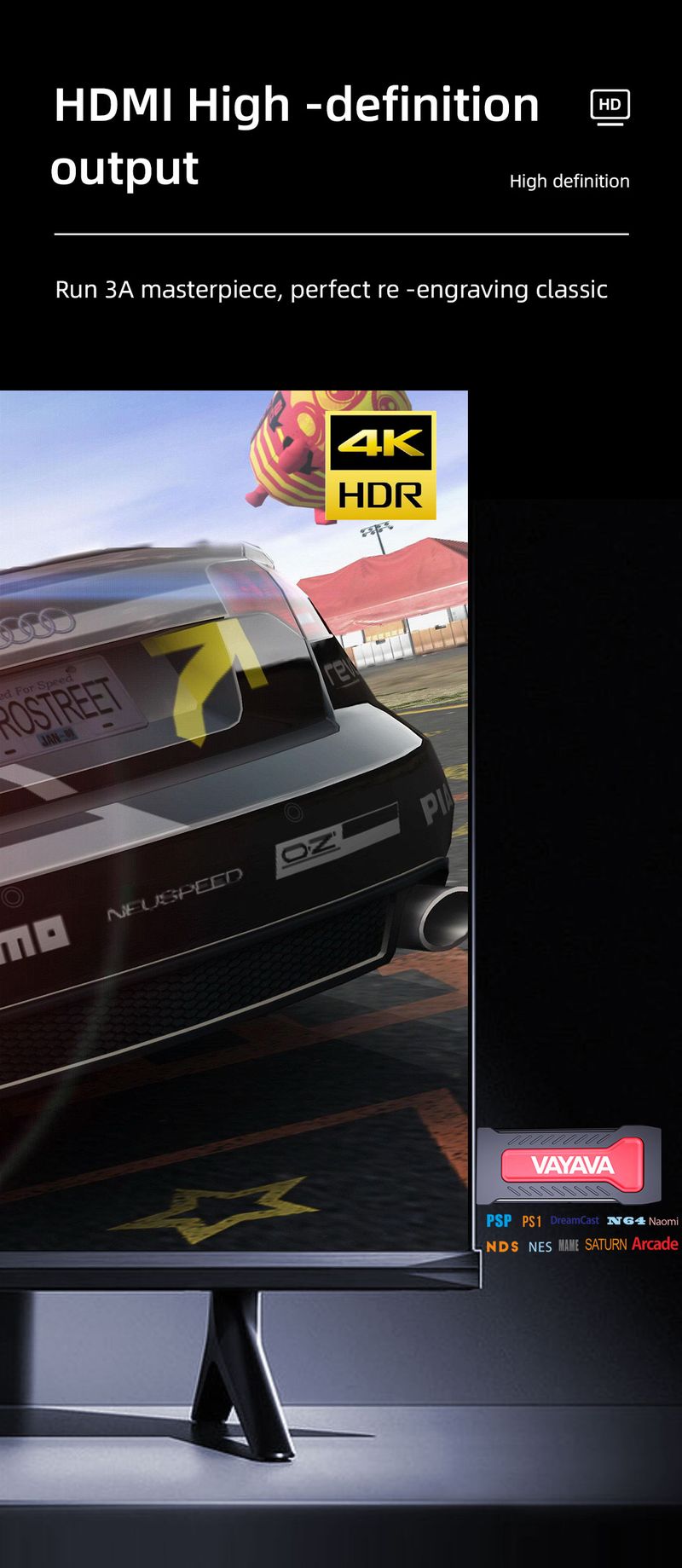 40 Emulator 3D 4k High-definition Mini Arcade GD30 Stick Game Console_voghion.com