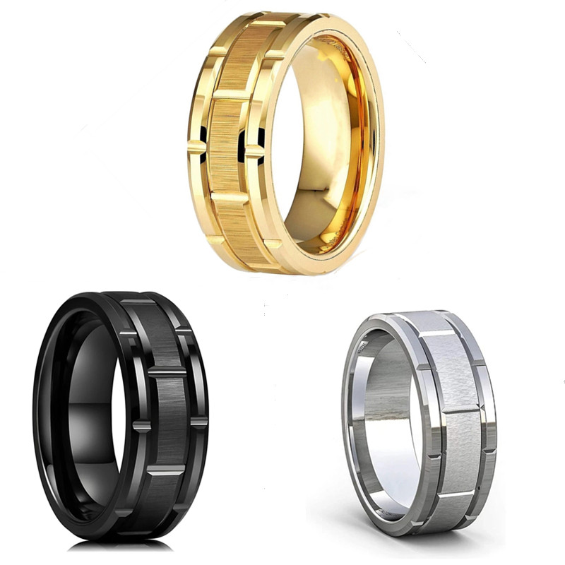 Nuovi arrivi Moda Acciaio inossidabile Semplice Matrimonio Fidanzamento Uomo Anelli Regalo di Natale Accessori_voghion.com