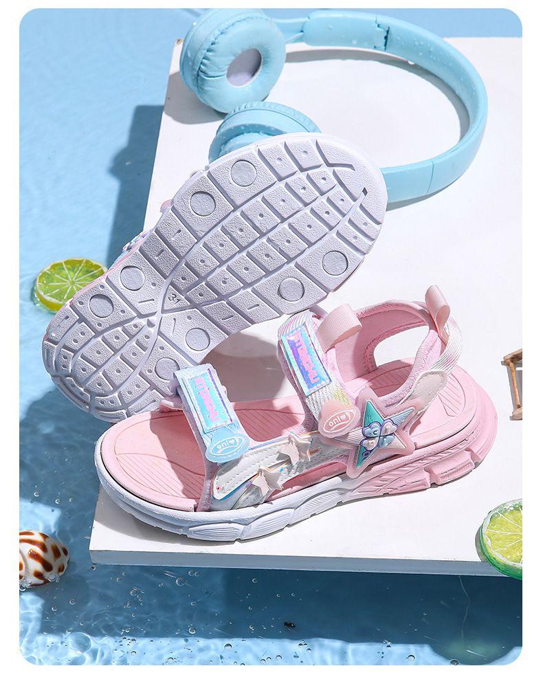 Sandali 2024 Scarpe da spiaggia con suola morbida per ragazze, impermeabili, impermeabili, per studenti medi e grandi, versatili per bambini_voghion.com