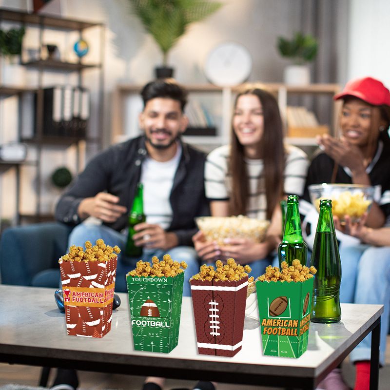 Popcorn-Snacks mit Super-Bowl-Motiv, umweltfreundliche Papierbox, Party-Dekorationsbox_voghion.com
